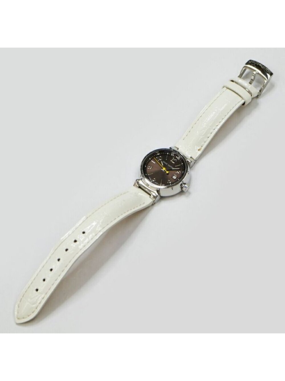 Louis Vuitton Tambour Date Brown Dial Stainless Steel Quartz Watch - Picture 2 of 10